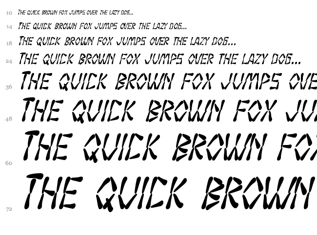 SF Wasabi font waterfall